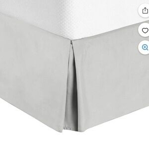 600 Thread Count 100% Natural Cotton Queen One Bed Skirt Split Silver Grey 20 In